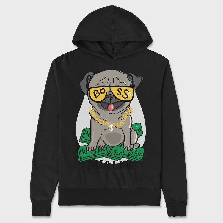 Pug Boss Money, Hanorac Oversize Barbati (Unisex)
