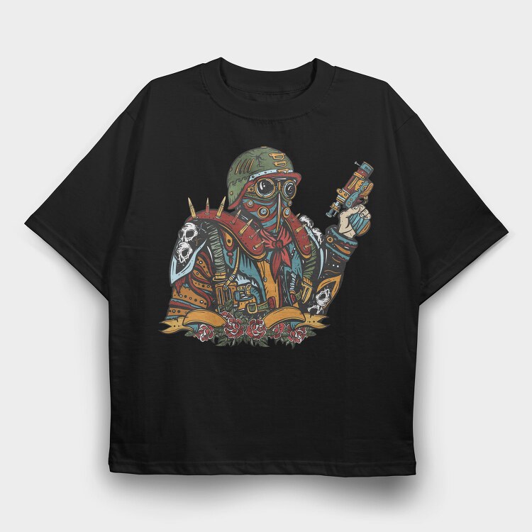 Punk Soldier Chic, Tricou Oversize Barbati (Unisex)