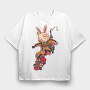 Skate Bunny Rider, Tricou Oversize Barbati (Unisex)