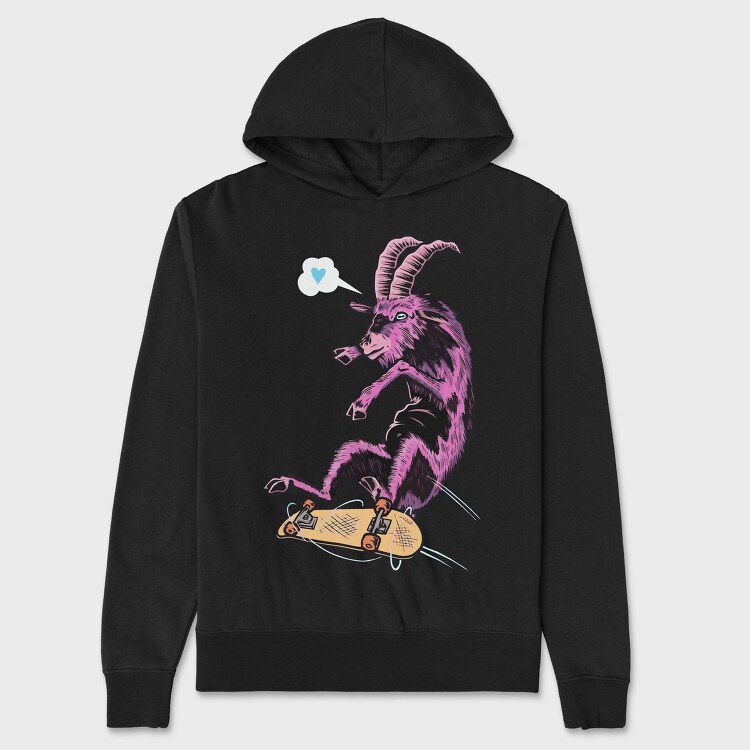 Skate Goat Love, Hanorac Oversize Barbati (Unisex)