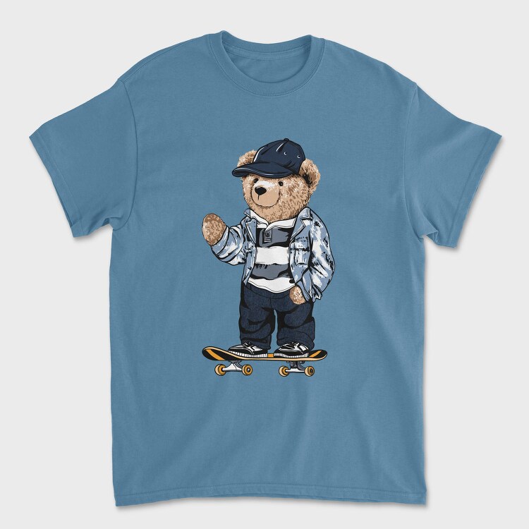 Skateboarding Teddy Bear, Tricou Barbati (Unisex)