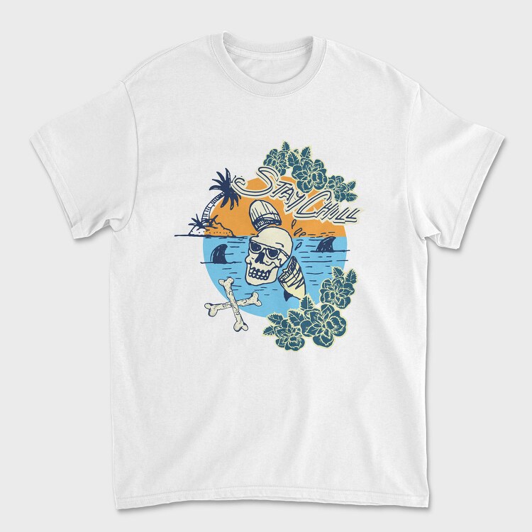 Skull Beach Vibes, Tricou Barbati (Unisex)