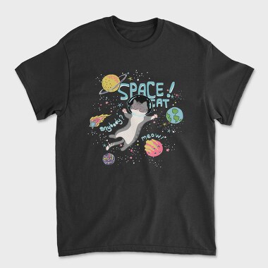 Space Cat Adventure, Tricou Barbati (Unisex)