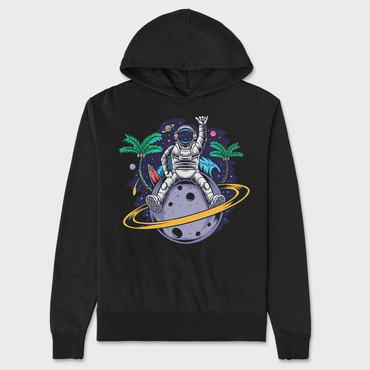 Space Palm Astronaut, Hanorac Oversize Barbati (Unisex)