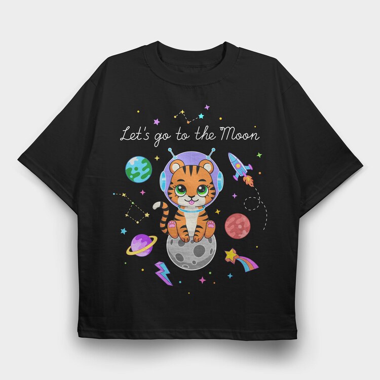 Space Tiger Adventure, Tricou Oversize Barbati (Unisex)