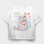 Strawberry Bunny Juice, Tricou Oversize Barbati (Unisex)