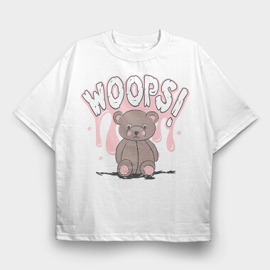 Teddy Bear Oops Vibes, Tricou Oversize Barbati (Unisex)