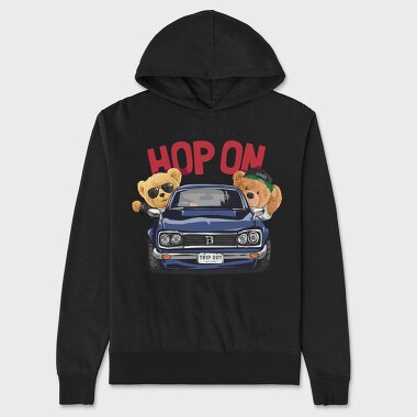 Teddy Bear Road Trip, Hanorac Oversize Barbati (Unisex)