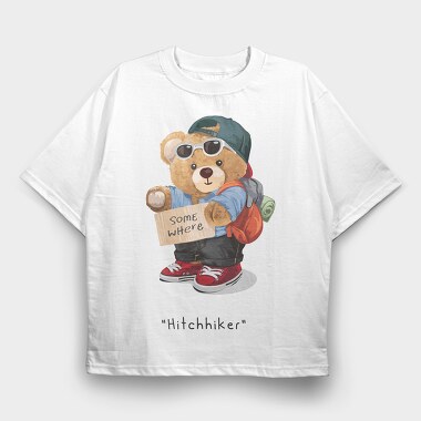 Teddy Hiker Vibes, Tricou Oversize Barbati (Unisex)