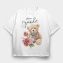 Teddy Rose Smile, Tricou Oversize Barbati (Unisex)