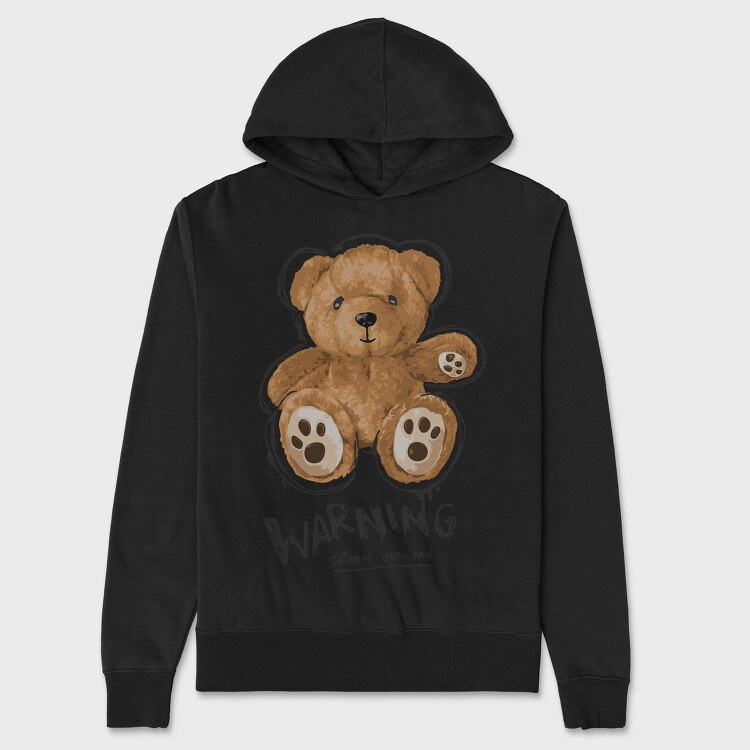 Teddy Warning Overload, Hanorac Oversize Barbati (Unisex)