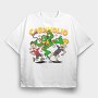 Teenage Mutant Ninja Pizza, Tricou Oversize Barbati (Unisex)