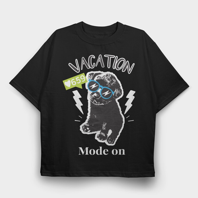 Vacation Mode On, Tricou Oversize Barbati (Unisex)
