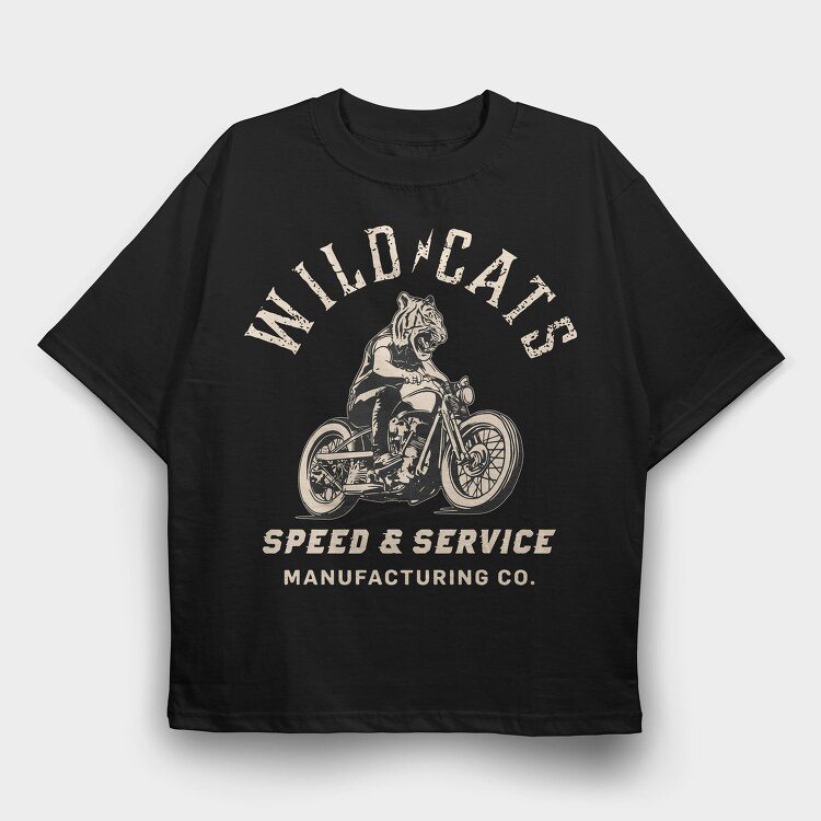 Wildcat Speed Rider, Tricou Oversize Barbati (Unisex)