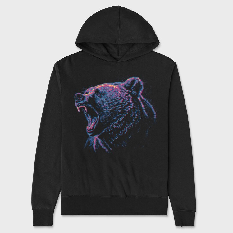 Grizzly Bear Roaring, Hanorac Oversize Barbati (Unisex)