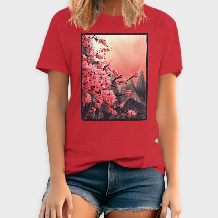 Cherry Blossom Painting, Tricou Barbati (Unisex)