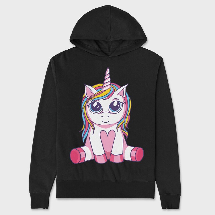 Big Eyes Unicorn, Hanorac Oversize Barbati (Unisex)