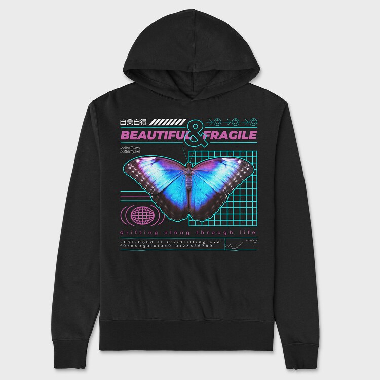 Trap Butterfly, Hanorac Oversize Barbati (Unisex)