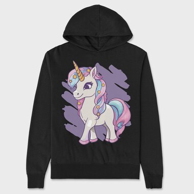 Fantasy Unicorn Cute, Hanorac Oversize Barbati (Unisex)