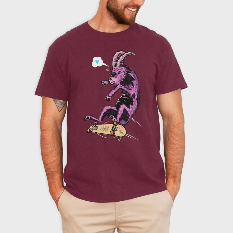 Skate Goat Love, Tricou Barbati (Unisex)