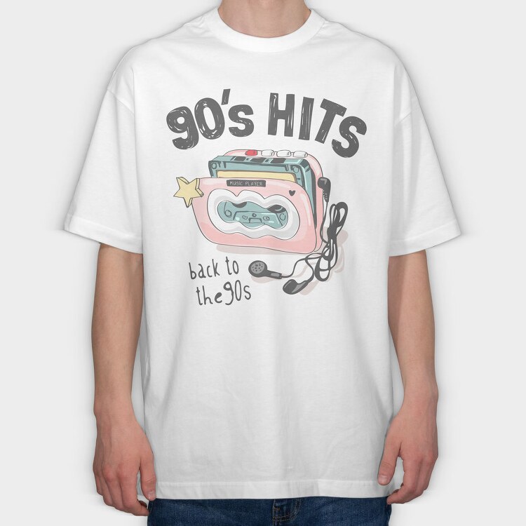 90s Boombox Vibes, Tricou Oversize Barbati (Unisex)