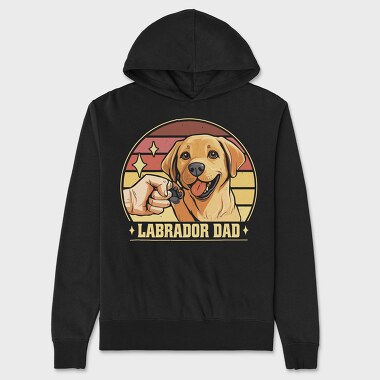 Labrador Dad Retro, Hanorac Oversize Barbati (Unisex)