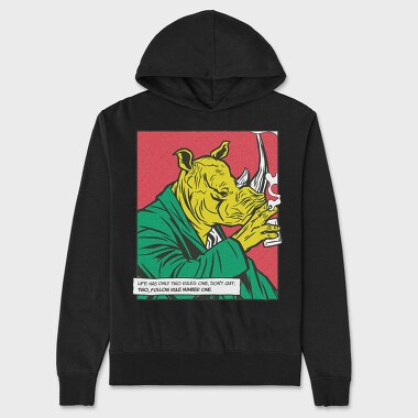 Rhinoceros Si, Hanorac Oversize Barbati (Unisex)