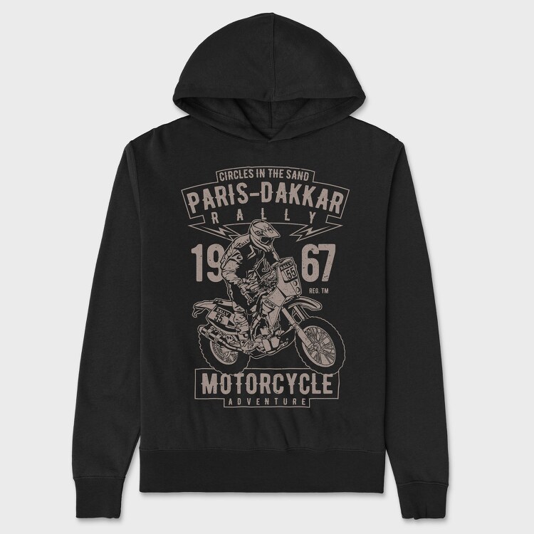 Paris Dakkar Rally Motorcycle, Hanorac Oversize Barbati (Unisex)