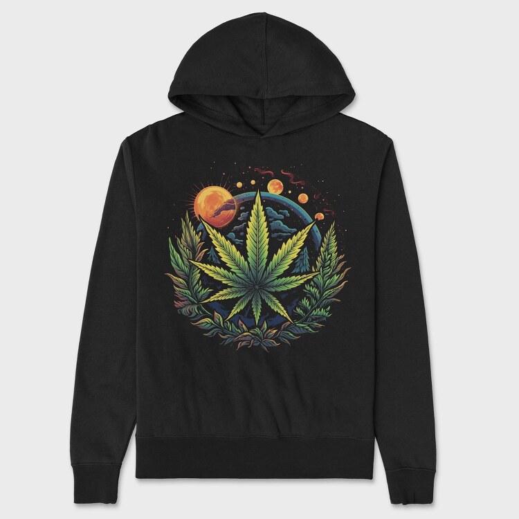 Cannabis Planets, Hanorac Oversize Barbati (Unisex)