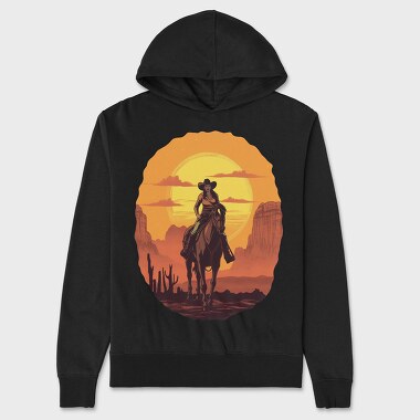 Cowgirl Sunset, Hanorac Oversize Barbati (Unisex)