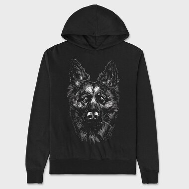 German Shepherd Monochrome, Hanorac Oversize Barbati (Unisex)