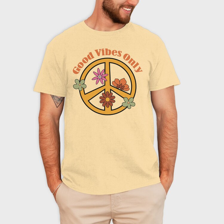 Peace Flower Vibes, Tricou Barbati (Unisex)