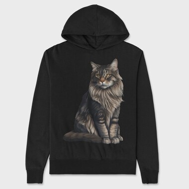 Maine Coon Cat, Hanorac Oversize Barbati (Unisex)