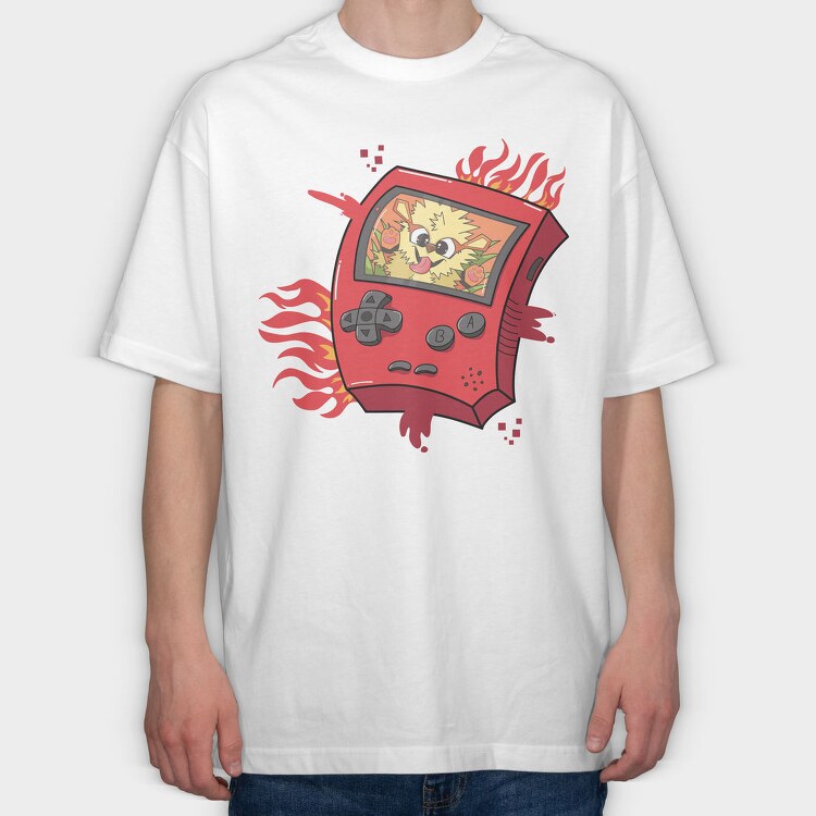 Flame Fox Arcade, Tricou Oversize Barbati (Unisex)