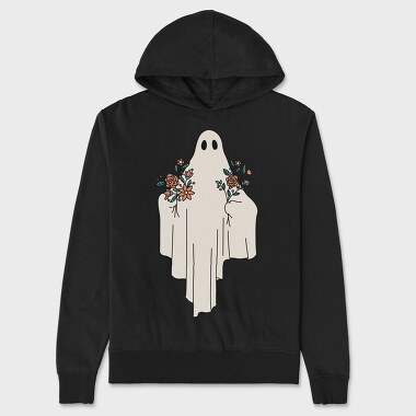 Ghost With Flowers, Hanorac Oversize Barbati (Unisex)