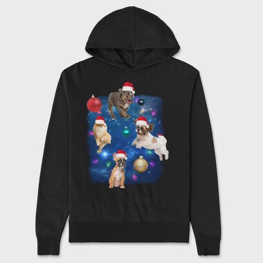 Xmas Dogs, Hanorac Oversize Barbati (Unisex)