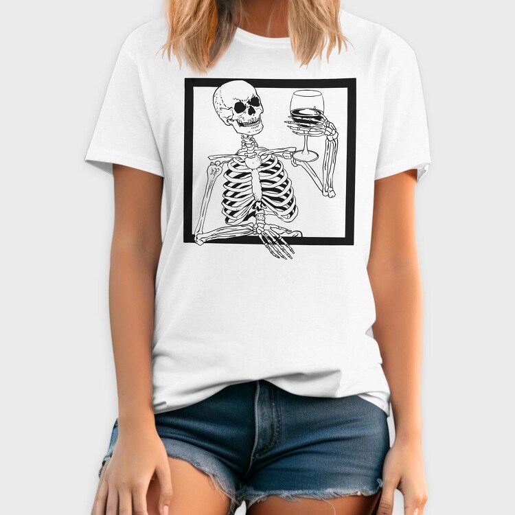 Skeleton Wine, Tricou Barbati (Unisex)