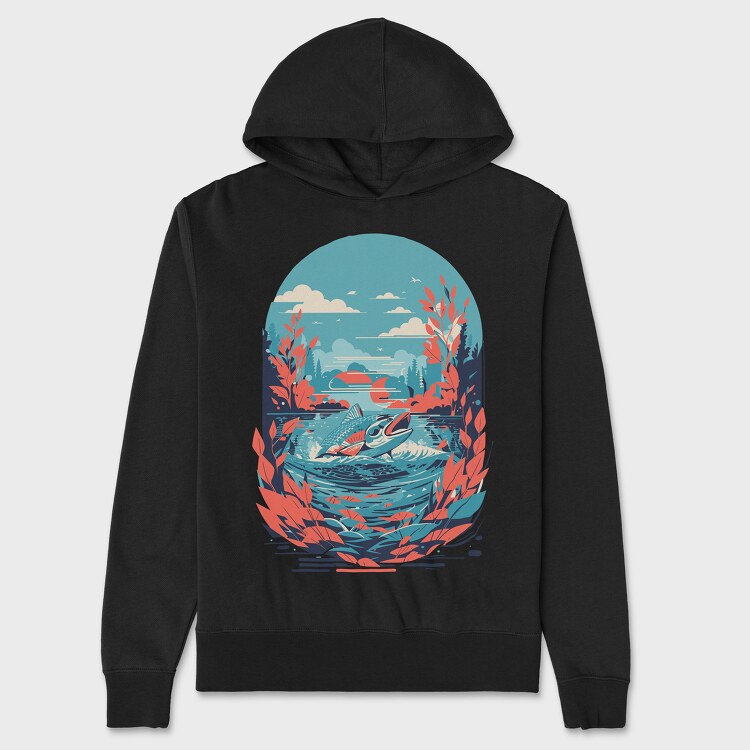 Fish Landscape, Hanorac Oversize Barbati (Unisex)