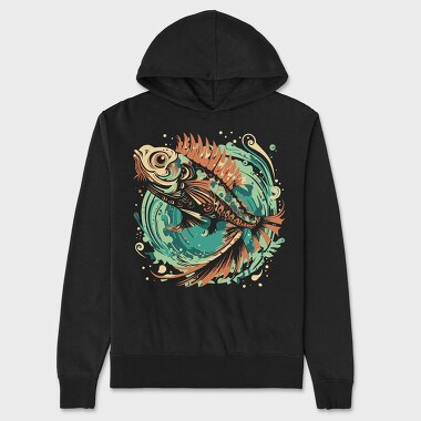 Fish Ornament, Hanorac Oversize Barbati (Unisex)