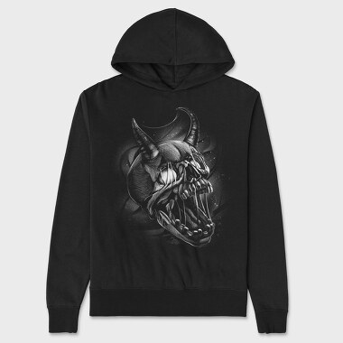 Creepy Skull Monochrome, Hanorac Oversize Barbati (Unisex)