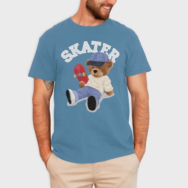 Skater Bear Vibes, Tricou Barbati (Unisex)