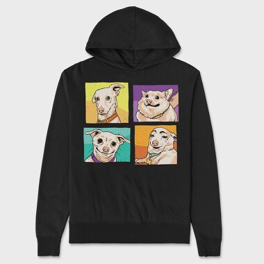 Meme Dogs, Hanorac Oversize Barbati (Unisex)