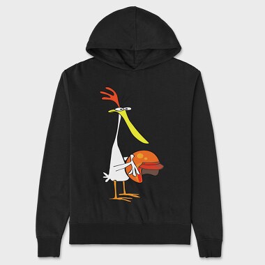 Cartoon Retro Cow and Chicken 5, Hanorac Oversize Barbati (Unisex)