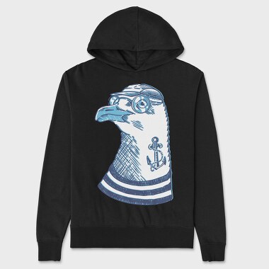 Hipster Seagull, Hanorac Oversize Barbati (Unisex)