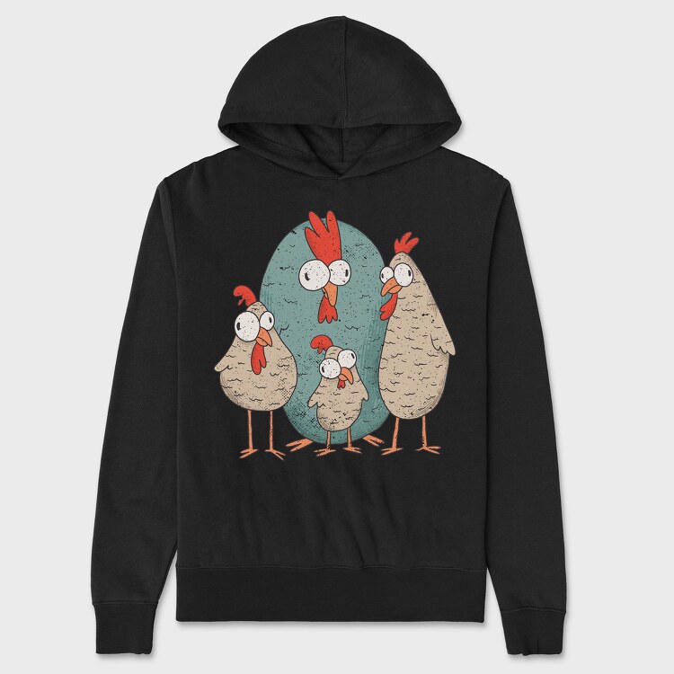 Crazy Chickens, Hanorac Oversize Barbati (Unisex)