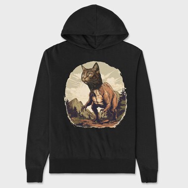 Tyrannosaurus Cat, Hanorac Oversize Barbati (Unisex)