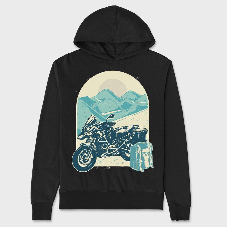 Motorcycle Adventure, Hanorac Oversize Barbati (Unisex)