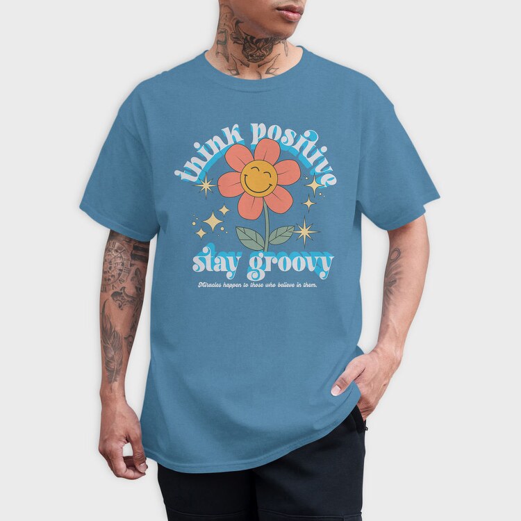 Groovy Flower Vibes, Tricou Barbati (Unisex)