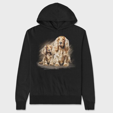 Cocker Dog, Hanorac Oversize Barbati (Unisex)