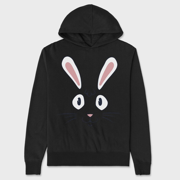 Easter Rabbit Face, Hanorac Oversize Barbati (Unisex)